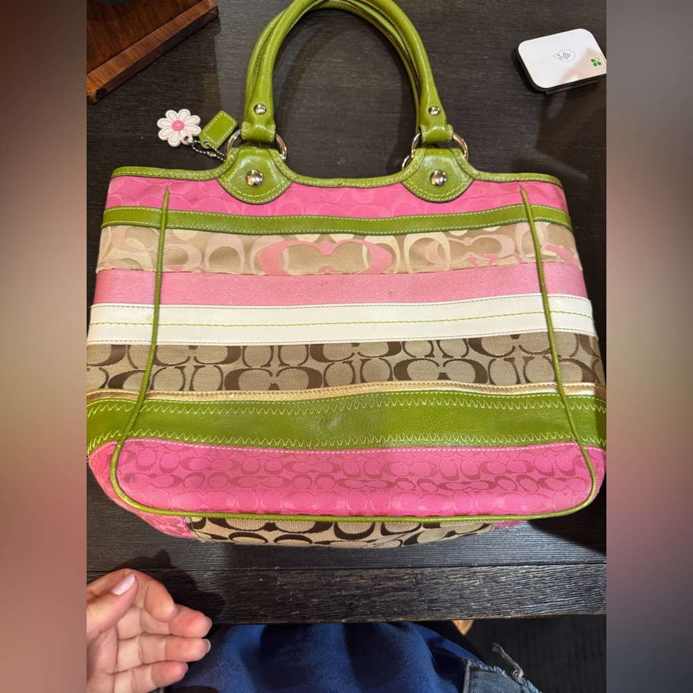 Coach Multicolor Striped Tote - Picture 3 of 11